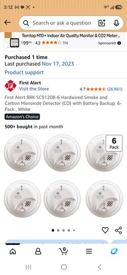 Smoke & Carbon Monoxide Detector 6 pack - Brand New