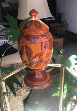 Haitian hand carved wooden goblet