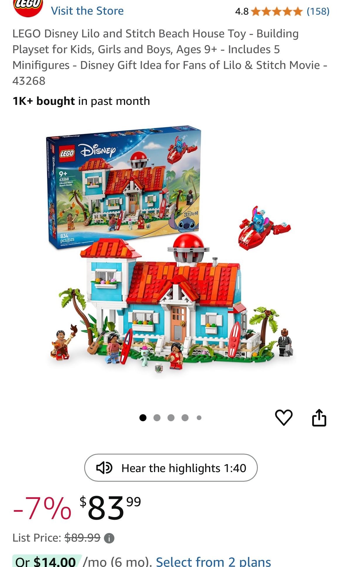 Lego Lilo and Stitch Beach House #43268