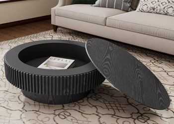 #P4 31.5" Round Coffee Table with Hidden Storage