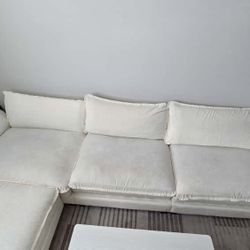 🛋️ Plush Modern Cream Sectional Couch 