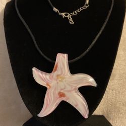 Necklace With Sea glass Star Fish Pendant …18”