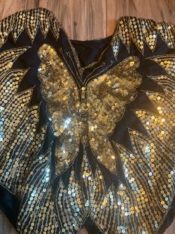 Vintage gold butterfly gold sequence shirt
