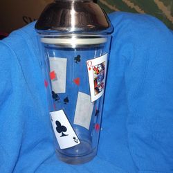 Shaker Bar Ware, Playing Cards On Glass
