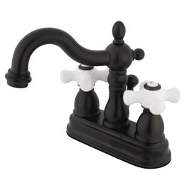Dark bronze faucet with cross handle $55