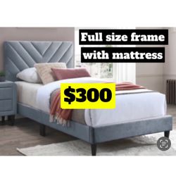 Full Size Bedframe With Mattress 