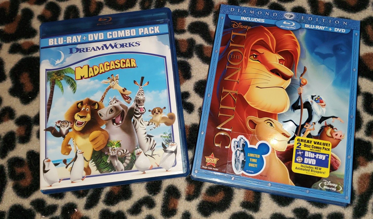 The Lion King And Madagascar Blu-Rays & DVD's Combo Packs