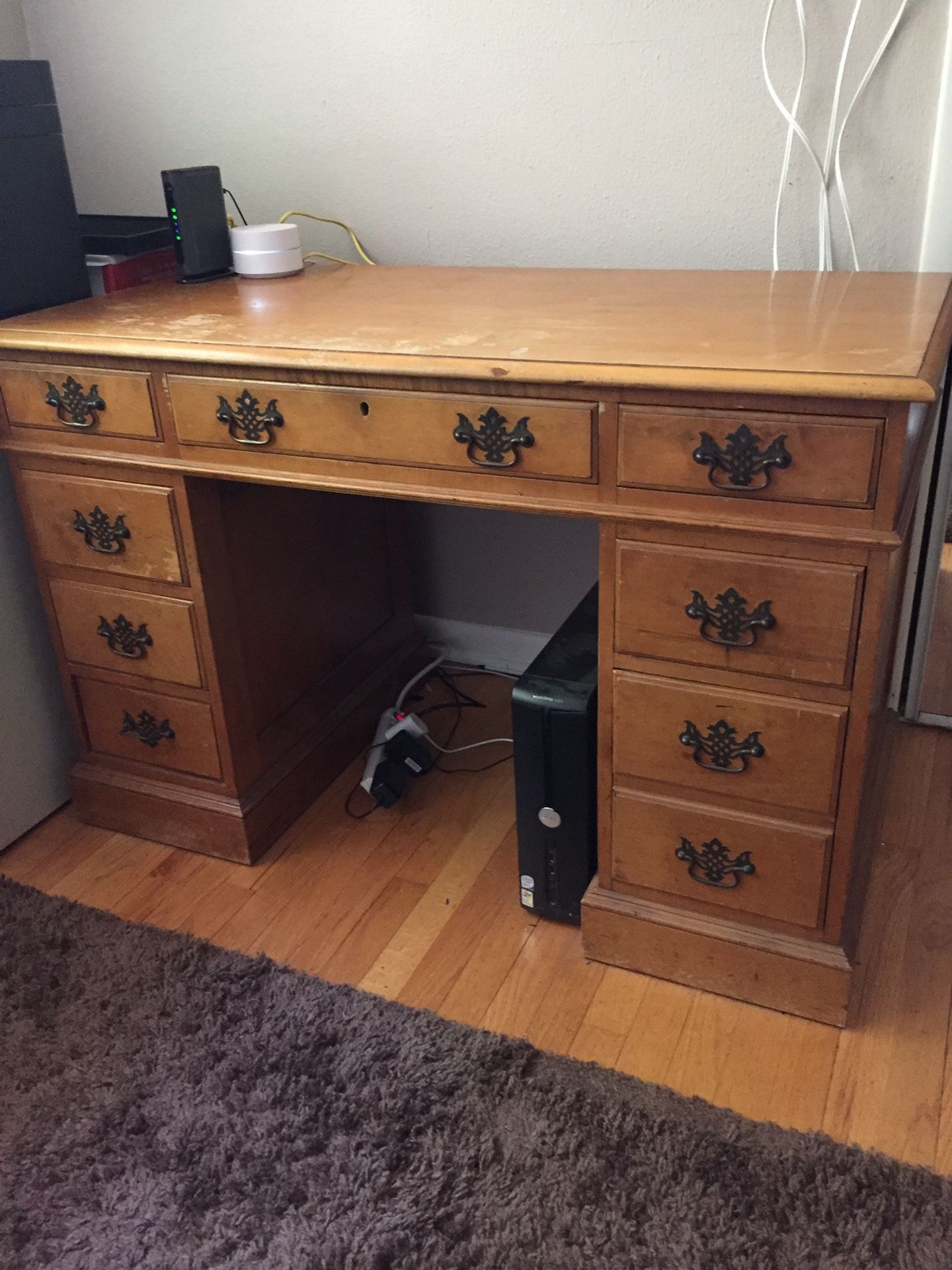 Solid wood desk