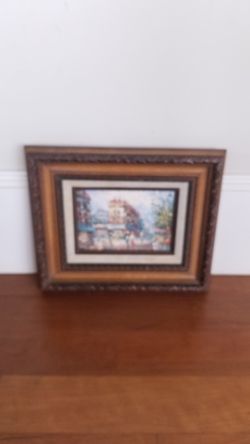 Original Painting Building Town People $40