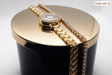 “Luxury Set • High Shine Gold Watch & Bracelet”