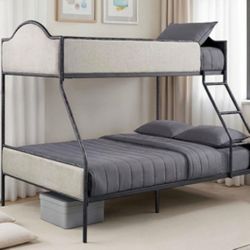 Brand New Black & Grey Twin over Full Bunk Bed 