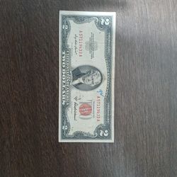 Red Certificate 2$ Bill