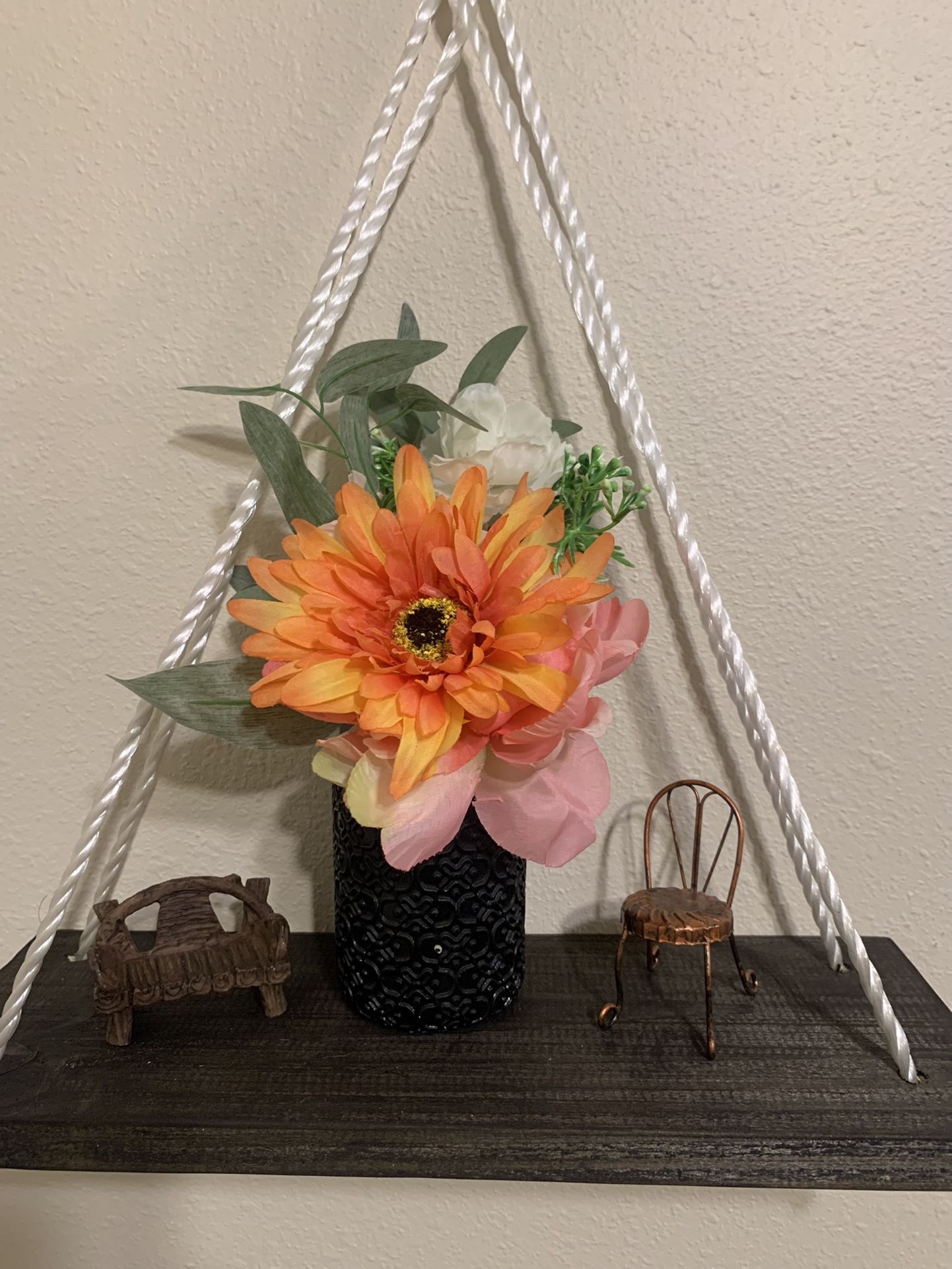 Farmhouse Wooden Hanging Shelves