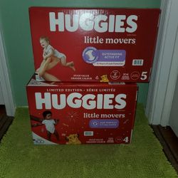 2 Box Huggies Little Movers Diapers 