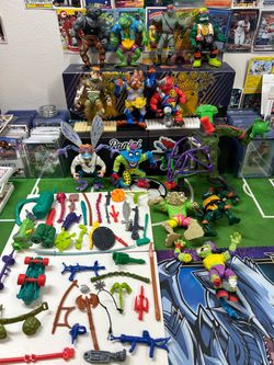 huge tmnt  lot figures weapons accessories