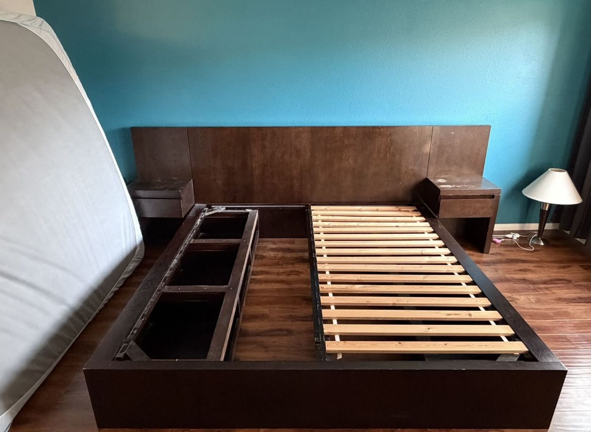 West Elm King Solid Wood Bed Frame 