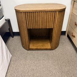 Fluted Solid Wood Nightstand