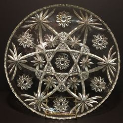 Vintage Anchor Hocking Star Of David Serving Glassware Platter