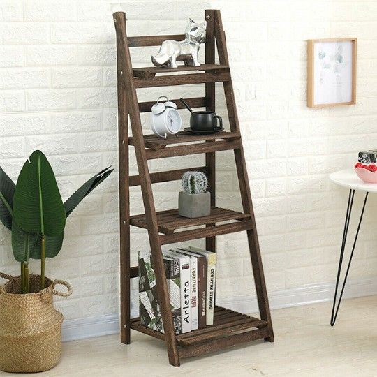 Brand New 45" Infinity Merch Wooden Foldable Ladder Shelf