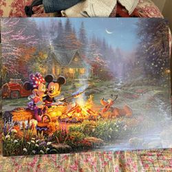 Thomas Kinkade Mickey and Minnie Canvas