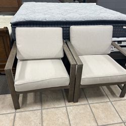 Set of Two  Lounge Chair with Cushion