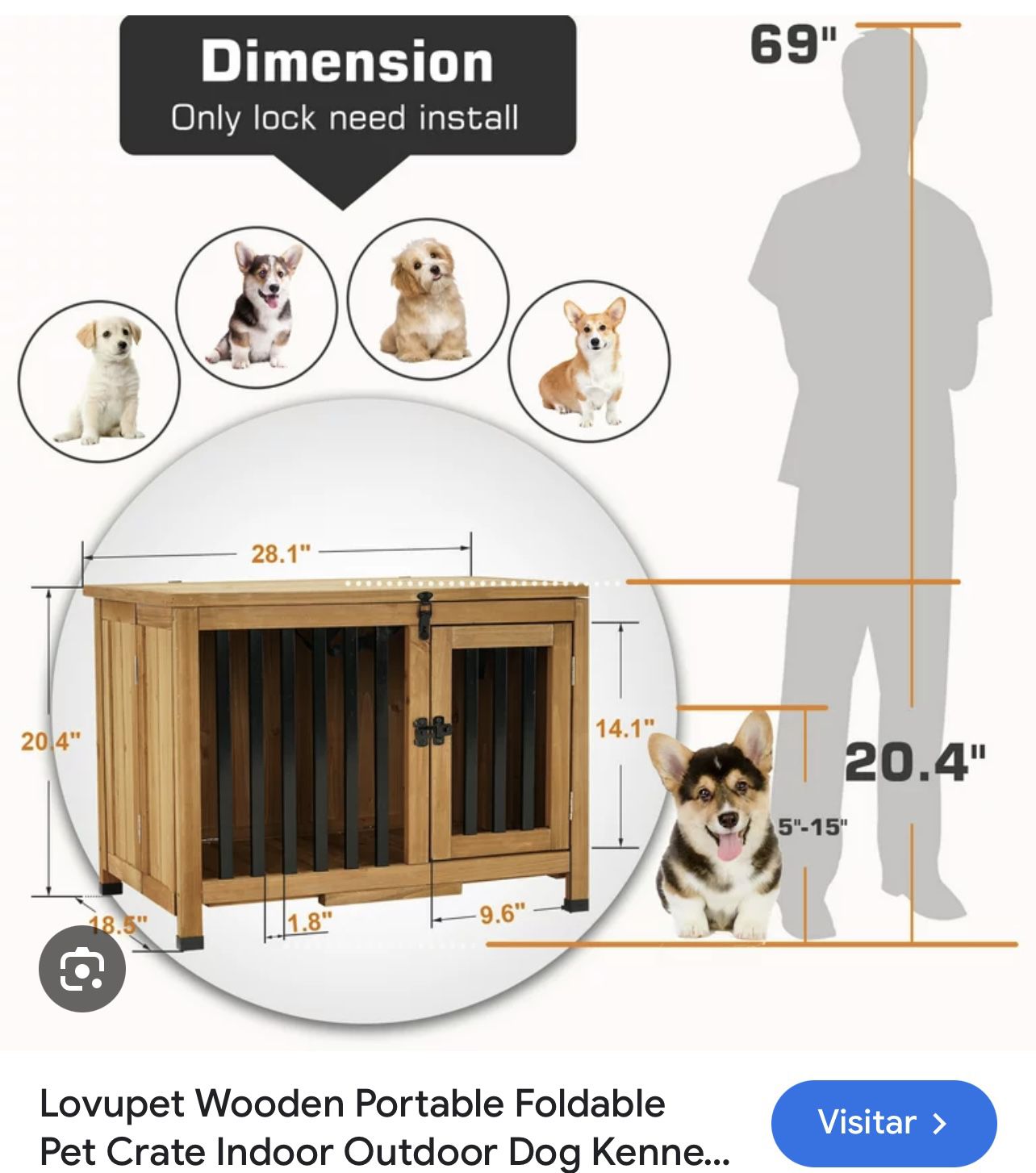 Pet Crate Indoor Outdoor Dog Kenne