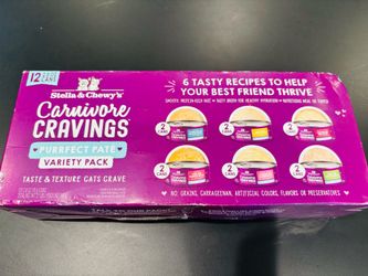 Stella & Chewy's Carnivore Cravings Purrfect Paté - Premium Grain-Free Wet Cat Food - 6 Flavor Variety Pack - High Protein with Bone Broth - Perfect f