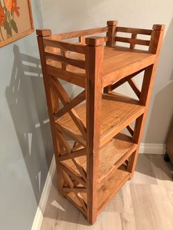 Solid Wood 4-Tier Freestanding Bookshelf