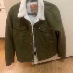 Levi’s Sherpa Trucker Jacket Green (Medium) 
