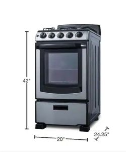 Summit Gas Oven 20" 2.3 cu ft Gas Stainless Steele