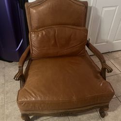 Leather Cushioned Arm Chair