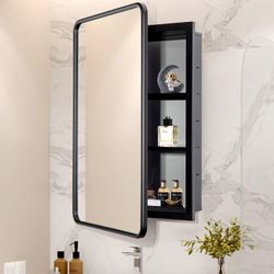 NEW 16x24 Bathroom Medicine Cabinet w/ Mirror – Wall or Recessed – Pickup 91745