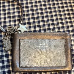 Coach Leather Wristlet with Star Charm