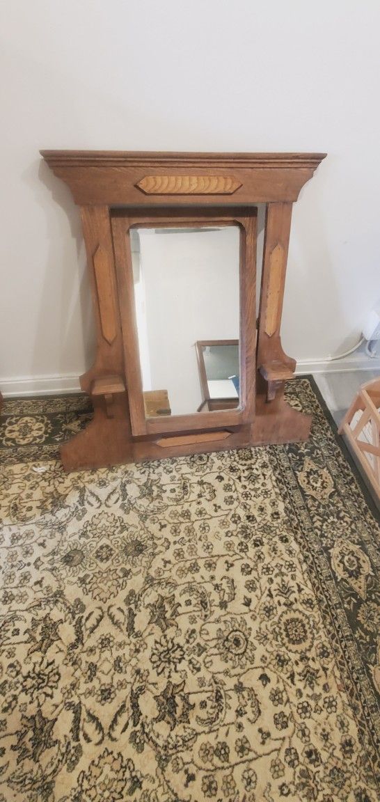 Antique Swivel Mirror with candle holders
