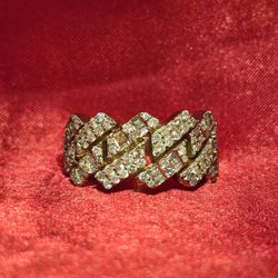 10k Yellow Gold Diamond Cuban Link Ring 2.50 ctw