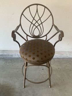 Metal Bar Stool with Upholstered Seat