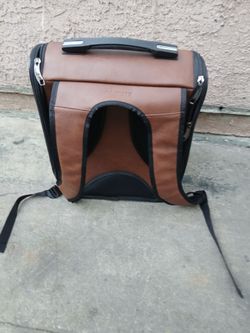 Brown Leather-Style Backpack Bag