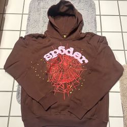 Spider brown web hoodie 