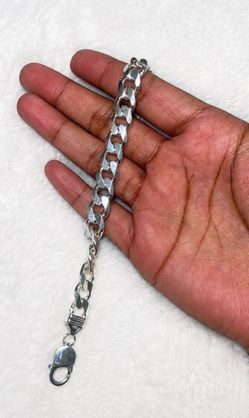 925 Sterling Silver 10MM Italian Curb Link Bracelet