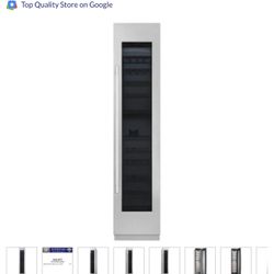 NEW SKS Signature Kitchen Suite SKSCW181RP 18 Inch Dual Zone Smart Column Wine Refrigerator 71 Bottle, 11 Shelves, Dark-Tinted Glass