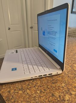HP White Laptop with Charger