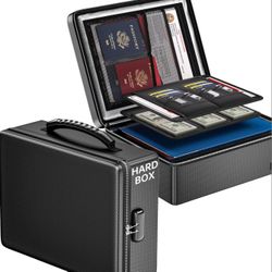 Fireproof Document Box, Hard Case File Box with Fireproof Zipper＆Lock, 6400°F Heat Insulated Fire and Water Resistant Portable File Organizer Storage 