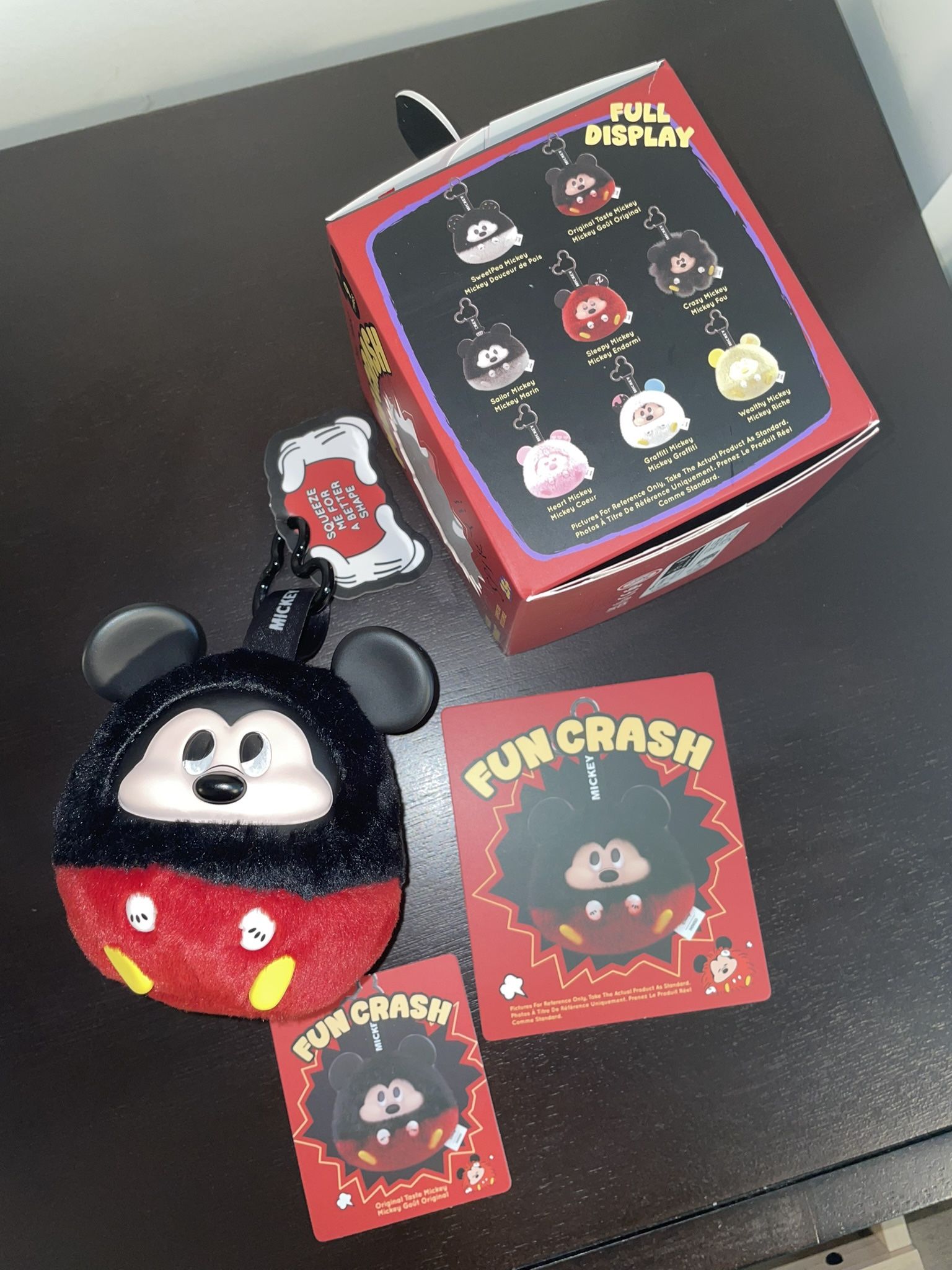 Disney Toys Miniso X Disney Fun Crash Mickey Plush Keychain