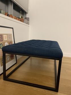 Navy Blue Industrial Style Ottoman