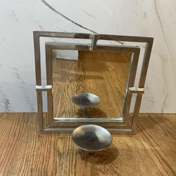 Square Mirror with Candle Holder