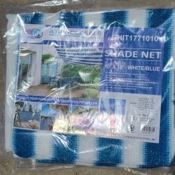 10ft × 10ft Shade Net In White/Blue 