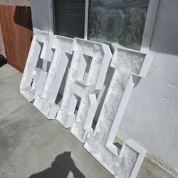 BOY GIRL BABY SHOWER GENDER REVEAL LETTERS 