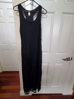 Black Lace Maxi Dress Racerback size L