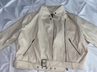 Cream leather jacket