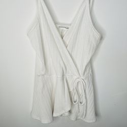 Caution To The Wind Size Small White Top Shirt Blouse